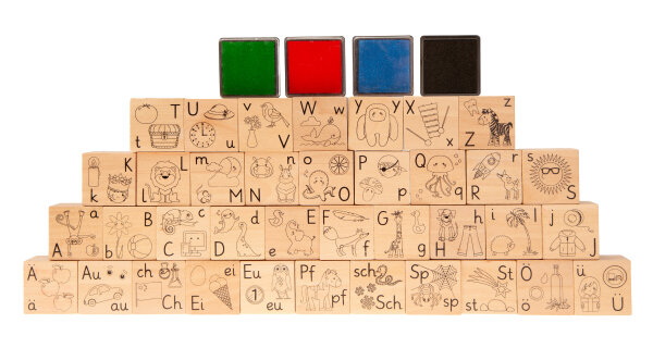 Anlautstempel, 37 Stempel + 4 Stempelkissen